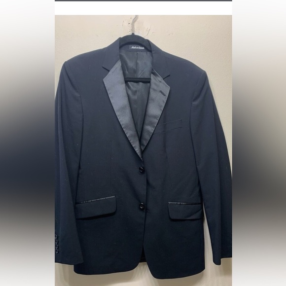 Men tuxedo blazer with satin colour slim fit - Picture 1 of 11